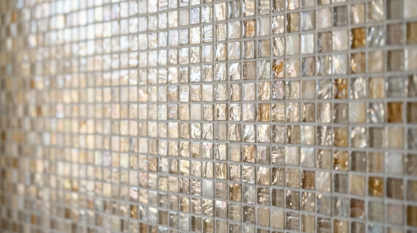 Add shimmer through mosaic accents inspiration for a tiled bathroom.